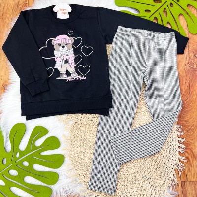 Conj. Casaco de Moletom Your Style e Calça Legging - Preto